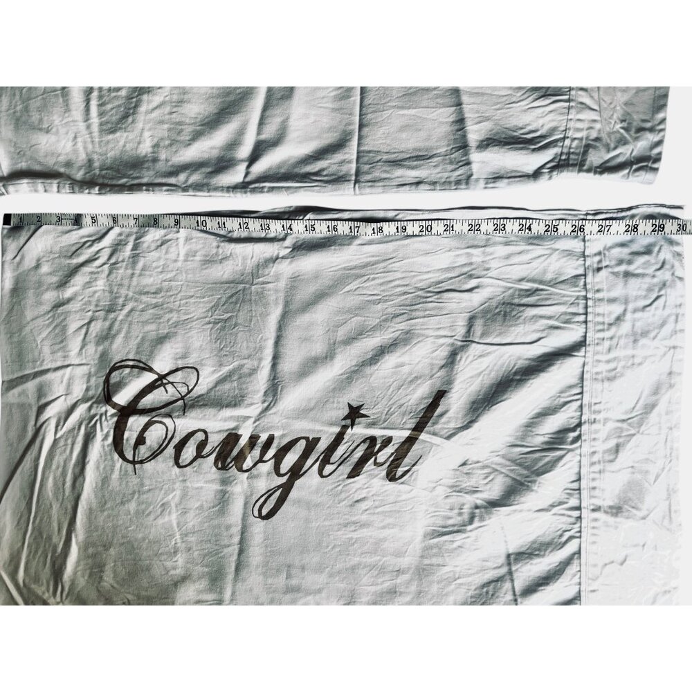 Cowgirl & Cowboy Cotton Pillowcase Pair 30" X 18.5" By Faceplant Inc. Made India - Picture 2 of 9